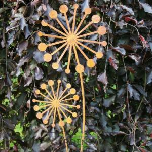 kovový zápich odkvetlá pampeliška 2 květy